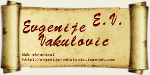 Evgenije Vakulović vizit kartica